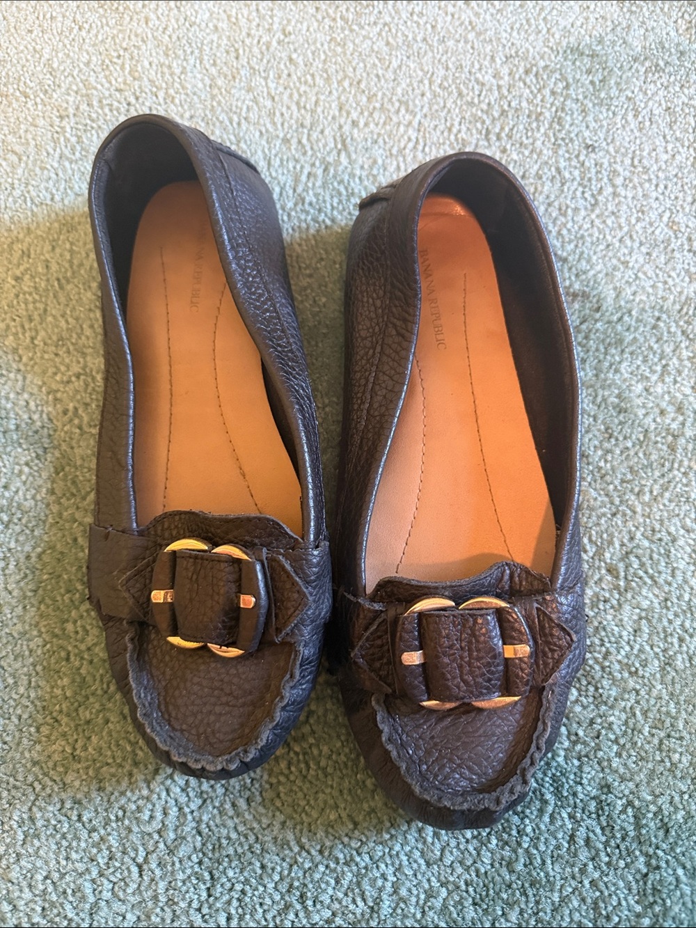 Banana Republic black Leather Buckle Loafers- 7.5